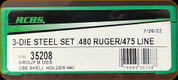 RCBS - 3-Die Steel Set - 480 Ruger/475 Linebaugh - 35208