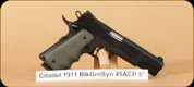 Citadel - 45ACP - 1911 - Hogue OD Grn/Bl, 5", 2 mags, Double Pistol Case