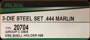 RCBS - 3 Die Steel Set - 444 Marlin - 20704