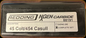 Redding - NXGEN Carbide - Carbide Die Set - 45 Colt/454 Casull - 88191
