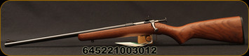 Chipmunk - 22LR - Youth Left Handed Single Shot - Bolt Action Rimfire Rifle - Walnut Stock/Blued Finish, 16" Barrel, Adjustable Rear Peep Sight, Mfg# KSA00001LH