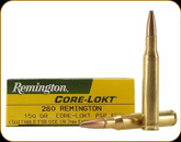 Remington - 280 Rem - 150 Gr - Core-Lokt - Pointed Soft Point - 20ct - 29069