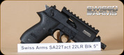 Swiss Arms - 22LR - SA 22 Tactical - BlkSyn/Bl, tactical rail, adjustable rear sights, 5"