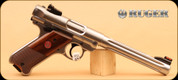Ruger -  22LR - Mark IV Hunter - Rimfire Pistol -  Checkered Laminate Grips/Stainless, 6.9"Fluted Bull Barrel, 2 Magazines, Mfg# 40118