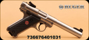 Ruger - 22LR - Mark IV Target - Checkered Synthetic Grips/Stainless, 5.5"Bull Barrel, 2 Mags, Mfg# 40103