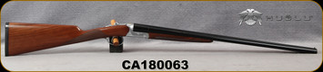 Used - Huglu - 28Ga/2.75"/26" - 200A - SxS - Extractors, Select Turkish Walnut English Grip Stock/Hand Engraved Silver Receiver/Blackened Chrome Barrels w/Chrome-Lined Bore, 5pc choke - bruise on rear left stock - Low rounds fired - in original case