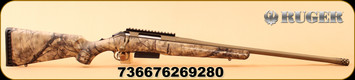 Ruger - 450Bushmaster - American - Go Wild® Camo I-M Brush/Bronze Cerakote, 22"Barrel, Threaded Barrel, Ruger Marksman Adj. Trigger, Mfg# 26928