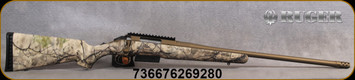 Ruger - 450Bushmaster - American - Go Wild Camo I-M Brush/Bronze Cerakote, 22"Barrel, Threaded Barrel, Ruger Marksman Adj. Trigger, Mfg# 26928