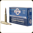 PPU - 6.5x55 Swedish - 139 Gr - Rifle Line - Jacketed Soft Point - 20ct - PP6SWS