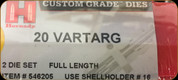 Hornady - Full Length Dies - 20 Vartarg - 546205