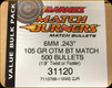 Barnes - 6mm (.243) - 105 Gr - Match Burners - Competition Grade - OTM (Open Tip Match) - Boat Tail - 500ct - 31120