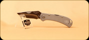 Buck Knives - Spitfire - Nail Notch - Anodized Aluminum Grey Handle w/Green Liner - 3722GYS2