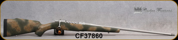 Consign - Cooper - 280AI - Model 92 Backcountry - Woodland Camo Synthetic Stock/Stainless, Threaded(1/2x28)24"Fluted Barrel, Spiral Fluted Bolt, Muzzle Brake, c/w Orig.Warne Bases, Talley Bases, 30mm Talley Lows - only 120rds fired - in orig.box