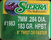 Sierra - 7mm - 183 Gr - MatchKing - Hollow Point Boat Tail - 100ct - 1983