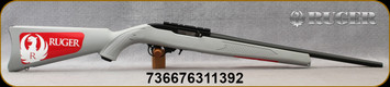 Ruger - 22LR - 10/22 Carbine Semi-Auto - Grey Synthetic Stock/Satin Black, 18.5" Barrel - 10rd - Mfg# 31139