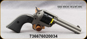 Ruger - 22LR - Wrangler - Single Action Revolver - Checkered Synthetic Grips/Silver Cerakote Finish - 4.62" Barrel - Blade Front Sight - Mfg# 02003