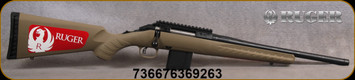 Ruger - 6.5Grendel - American Ranch Rifle - Bolt Action - Flat Dark Earth Synthetic Stock/Matte Black Finish, 16.10"Threaded Barrel, Mfg# 36926