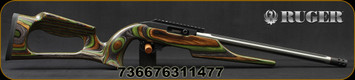 Ruger - 22LR - 10/22 Custom Shop Competition - Semi-Auto Rimfire - Green Mountain Laminate/Satin Stainless, Black Cerakote Accents, 16.12"Fluted, Threaded(1/2-28)Bull Barrel, Detachable 10-round rotary Magazine, Mfg# 31147