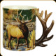 River's Edge - 3D Deluxe Ceramic Mug - Elk Scene - 15oz - 2432