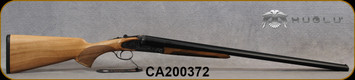 Huglu - 16Ga/2.75"/28" - 200AC - SxS Single Trigger - Select Turkish Walnut/Case Hardened Receiver w/Gr5 Hand Engraving/Chrome-Lined Barrels, Extractors, Fixed Choke (M/IC), SKU# 8682109404853, S/N CA200372 - Barrel finish imperfection