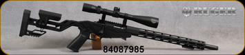 Consign - Ruger - 22LR - Precision Rifle - Hard Black Anodized, Adjustable Stock, 18" Barrel, MFG# 8401 - c/w Nikon Prostaff Rimfire II, 4-12x40mm, BDC Reticle