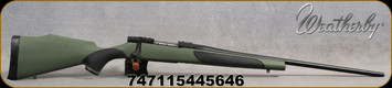 Weatherby - 25-06Rem - Vanguard Synthetic Green - Bolt Action Rifle - Greeen Monte Carlo Griptonite Synthetic Stock w/Black Touch Panels/Matte Blued Finish, 24"Barrel #2 Contour, 5 Round Hinged Floorplate, Mfg# VGY256RR4O