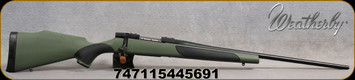 Weatherby - 30-06Sprg - Vanguard Synthetic Green - Bolt Action Rifle - Green Monte Carlo Griptonite Synthetic Stock w/Black Touch Panels/Matte Blued Finish, 24"Barrel #2 Contour, 5 Round Hinged Floorplate, Mfg# VGY306SR4O