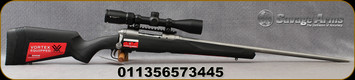 Savage - 6.5Creedmoor - Model 110 Apex Storm XP Vortex Package - Bolt Action Rifle - Matte Black Synthetic Stock/Stainless, 24"Barrel, 4 Round DBM, Vortex Crossfire II 3-9x40 Riflescope, AccuTrigger, Mfg# 57344