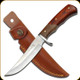 Elk Ridge Knives - Fixed Blade - 5" Blade - 3Cr13MoV - Brown Packwood Handle w/Leather Sheath - ER-085