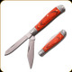 Elk Ridge Knives - Manual Folding Knife - Gentleman's Trapper Knife - 2.75" Blade - 3Cr13MoV - Orange Packwood Handle - ER-220DB
