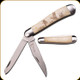 Elk Ridge Knives - Manual Folding Knife - Gentleman's Trapper Knife - 3" Blade - 3Cr13MoV - Ivory Bone Handle w/Lasered Duck Artwork - ER-220DK