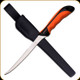 Elk Ridge Knives - Fixed Blade - Fillet Knife - 7" Blade - 3Cr13MoV - Orange/Black Injection Molded Nylon Fiber with Rubber Over Mold Handle w/Injection Molded Sheath - ER-541