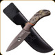 Elk Ridge Knives - Fixed Blade - 3.75" Blade - 3Cr13MoV - Camo/Grey Packwood Handle w/Leather Sheath - ER-554CA