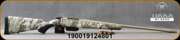 Tikka - 6.5PRC - T3x Lite Veil Alpine - Bolt Action Rifle - Veil Alpine Camouflage Synthetic Stock/Desert Verde Cerakote, Fluted 24.3"Threaded Barrel, 1:8"Twist, 3 round magazine, single-stage trigger, Mfg# TFTT9637A5709D0M