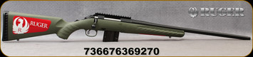 Ruger - 223Rem - American Predator - Moss Green Composite/Blued, 22"Threaded Barrel, Factory-installed, one-piece Picatinny scope base, Mfg# 36927