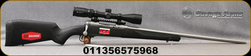 Savage - 6.5PRC - Model 110 Apex Storm XP Vortex Package - Bolt Action Rifle - Matte Black Finish Synthetic Stock, Matte Stainless, 24"Barrel, 2 Round DBM, Vortex Crossfire II 3-9x40 Riflescope, AccuTrigger, Mfg# 57596