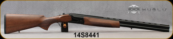 Huglu - 12Ga/3"/26" - S12E - Full Size Over/Under - Turkish Walnut Stock/Matte Black Receiver/Chrome-Lined Barrels, Ejectors, SKU# 868171539086426A, 5pc Mobile Choke, S/N 14S8441 - Cosmetic imperfections in barrel finish
