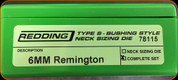 Redding - Type S-Bushing Neck Sizing Die Set - 6mm Remington - 78115