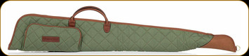 Remington - Shotgun Bag w/Accessory Storage and Adjustable Shoulder Strap - 54" - Green Quilted Canvas w/Leather Accents - RMG-SGB-54-GRNQC