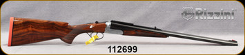 Rizzini - 470NE - BR550 Rhino Express - SxS Rifle - Oil Finish Grade 3 Turkish Walnut Pistol Grip Stock w/Cheekpiece & Beavertail Forend/Coin Finish Receiver/Blued, 23"Barrel, Fiber Optic & Express Open Sights, Ejectors, S/N 112699
