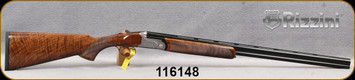 Rizzini - 28Ga/2.75"/28" - BR110 Light Luxe - Oil-Finish Turkish Walnut Stock w/ Checkered Pistol Grip, Rounded Forend/game scene & ornamental scroll engraving Grey Anodized Receiver/Blued Barrels, Single Select Trigger, Mfg# 146755, S/N 116148