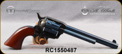 Taylor's & Co - Uberti - 45LC - 1873 Cattleman Charcoal Blue - Single-Action Revolver - Smooth Walnut Grips/Case Hardened Frame/charcoal blued finish, 7.5"Barrel, Fixed Front Blade, Rear Frame Notch sights, Mfg# 550487