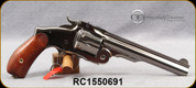 Taylor's & Co - Uberti - 45LC - Russian - Revolver - 2-piece Walnut w/lanyard ring Grips/Nickel, 6.5"Barrel, Trigger Guard Spur, Front Blade Sight, Rear Notch Sight, Mfg# 550691