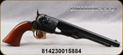 Cimarron - 44 Caliber - Black Powder Revolver - 1860 Army Civilian  6 Rounds - Walnut Grips/Case Hardened Steel Frame/Brass Trigger Guard/Engraved Cylinder/Blued Finish, 8"Barrel, Fixed Sights, Mfg# CA047