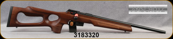 Anschutz - 22WMR - 1761 D HB Walnut Thumbhole - Bolt Action Rifle - Walnut Thumbhole Stock/Blued, 20.25"Heavy Barrel, Adjustable Single-Stage Trigger, Hard Plastic Anschutz Case, Mfg# 015130, S/N 3183320