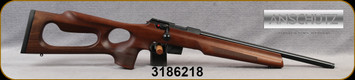 Anschutz - 22LR - 1761 HB  G-28 Walnut Thumbhole - Bolt Action Rifle - Walnut Thumbhole Stock/Blued, 18"threaded(½"-28UNEF)Heavy Barrel, Two-Stage Trigger Light, Hard Plastic Anschutz Case, Mfg# 015614, S/N 3186218
