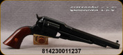 Cimarron - 45LC - Model 1858 New Model Army - 6-round Revolver - Walnut Grips/Brass Trigger Guard/Blued Finish, 8"Octagonal Barrel, Fixed Sights, Mfg# CA1000