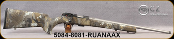 CZ - 22LR - Model 457 Stainless Synthetic - Bolt Action Rifle - Camo Synthetic Stock/Stainless, 20.7"Threaded(1/2x20) Barrel, 5round detachable magazine, Mfg# 5084-8081-RUANAAX