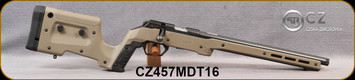CZ - 22LR - Model 457 MDT XRS Rifle - Bolt Action Rifle - FDE MDT XRS Stock/16" Hammer-Forged, Threaded(1/2x20) Barrel, 5round detachable magazine, Mfg# CZ457MDT16