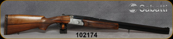 Consign - Sabatti - 222Rem/12Ga/2.75"/25.5" - Forest Combination - O/U - Checkered Walnut Stock/Game Scene Engraved Silver Receiver/Blued Finish, Double Trigger - Very Low Use